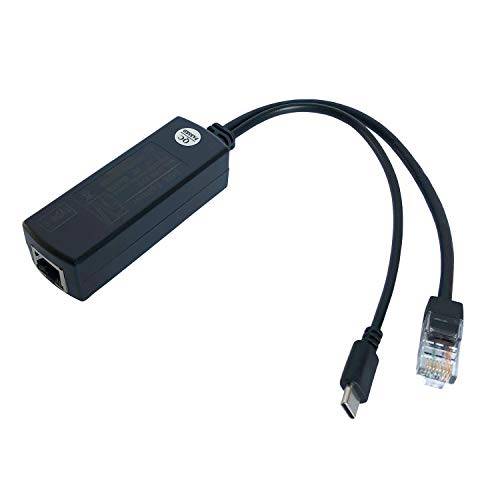 PoE 분배기 USB-C 5V - 액티브 PoE to USB-C 어댑터, IEEE 802.3af Compliant 라즈베리 파이 4, 구글 와이파이, 세큐리티 카메라, and More