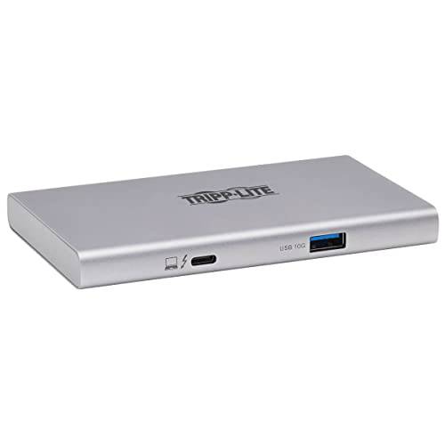 Tripp 라이트 4-Port 썬더볼트 3 도크 허브, 원 모니터: 8K 비디오 @ 30Hz - 2 모니터: 4K @ 60Hz, 10 Gbps USB-A, 100W 충전, 윈도우 크롬북& Mac 호환가능한, 1-Year 워런티 (MTB4-HUB3-01)