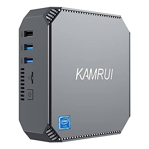 KAMRUI 미니 PC, 미니 데스크탑 컴퓨터 Ιntel Celeron J4125(up to 2.7GHz), 8GB 램 256GB ROM 미니 컴퓨터 윈도우 10 프로 지원 4K@60HZ, 2.5-Inch SATA SSD, 2.4G+ 5G 와이파이, VESA 마운트 사무용 Work 홈