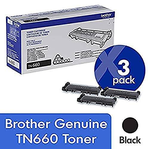 Brother TN660 (TN-660) 고수율, 고성능, 높은 출력량 블랙 토너,잉크토너 카트리지, 3-Pack
