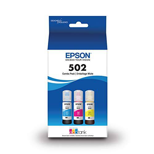 EPSON T502 EcoTank 잉크 Ultra-high 용량 병 컬러 콤보 팩 (T502520-S) 셀렉트 Epson EcoTank 프린터