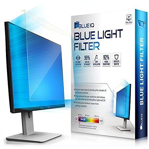 BlueIQ 26-27 인치 컴퓨터 블루라이트 차단 화면보호필름, 액정보호필름 Anti-UV 아이 프로텍트 필터 필름 대각선 26, 27 인치 16:9/ 16:10 와이드스크린 데스크탑 PC LED 모니터 Panel(24.60x14.56LxW)
