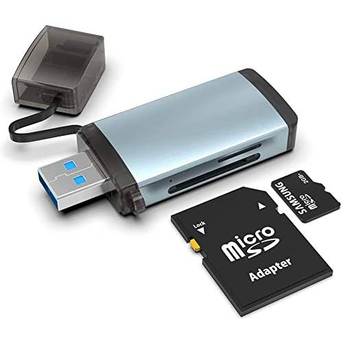 SD 카드 리더, 리더기 2 in 1, USB A to SD 카드 리더, 리더기, USB 3.0 듀얼 슬롯 메모리 카드 리더, 리더기 Mac, 윈도우, SDXC, SDHC, SD, MMC, RS-MMC, 마이크로 SDXC, 마이크로 SD, 마이크로 SDHC 카드 Read 2 카드 동시에