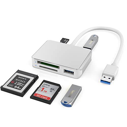 XQD 카드 리더, 리더기 5 in 1, USB 3.0 SD 카드 리더, 리더기 2 USB 3.0, 3 메모리 카드, Multi-Card 리더, 리더기 어댑터 5Gbps Read Write 동시에 XQD, 마이크로 SD, TF, SDHC, SDXC, MMC, 마이크로 SDXC, 마이크로 SDHC