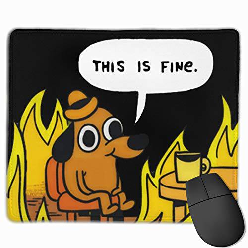 This is 파인,가는 강아지 파이어 Funny 밈 마우스 패드 Non-Slip 게이밍 마우스 패드 Stitched 엣지 컴퓨터 Pc 마우스패드 러버 베이스 오피스 홈