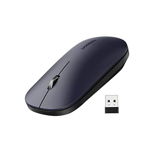 UGREEN 무선 마우스, 2.4G 슬림 무소음 컴퓨터 마우스 4 조절 조절가능 DPI up to 4000, 아주 4K/ 8K HD 디스플레이, USB 무선 마우스 노트북, 컴퓨터, 크롬북, MacBook-Blue