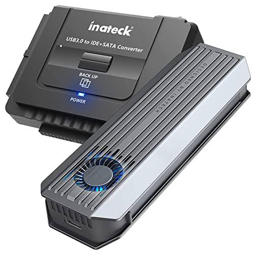 Inateck USB 3.2 세대 2 스피드, USB C M.2 NVME 인클로저, USB 3.0 to SATA/ IDE 어댑터, 2.5/ 3.5 hdds, 번들,묶음 Product, FE2022 and UA2001