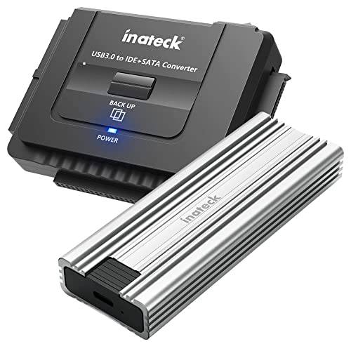 Inateck USB 3.2 세대 2 스피드, USB C M.2 NVME 인클로저, USB 3.0 to SATA/ IDE 어댑터, 2.5/ 3.5 hdds, 번들,묶음 Product, FE2025 and UA2001