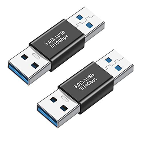 USB Male to USB Male 젠더 변환 어댑터 커플러 컨버터, 변환기 (2 팩)