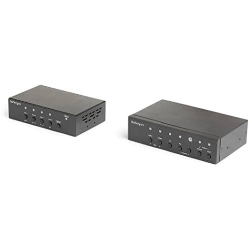 StarTech.com Multi-Input HDBaseT 확장기 키트 - Built-in 스위치 and 비디오 스케일러 - DisplayPort,DP, DP HDMI and VGA Over CAT6 or CAT5 (ST121HDBTSC), 블랙
