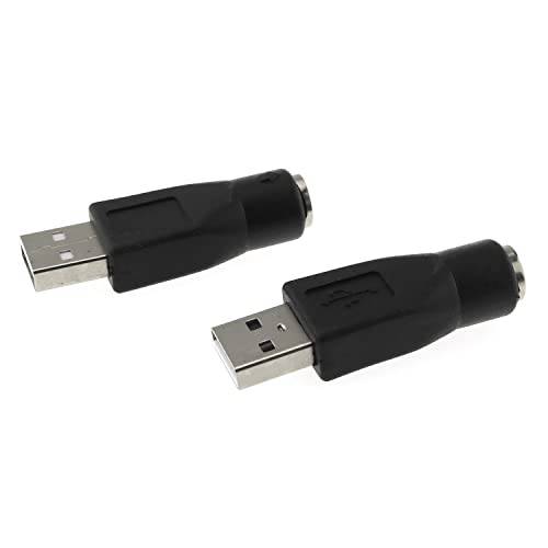 DGZZI USB to PS2 어댑터 2PCS 블랙 PS/ 2 Female to USB Male 컨버터, 변환기 어댑터 마우스 and 키보드