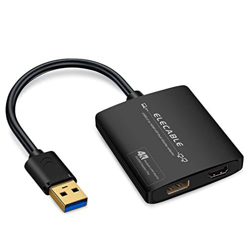 USB3.0 to HDMI+ DisplayPort,DP 어댑터 - HDMI 4K+ DP 5K@60Hz 울트라 HD - Built-in DisplayLink DL6950 칩 - Extend 스크린 to Multi-Monitor 호환가능한 윈도우, Mac OS, 안드로이드, 크롬 OS, Ubuntu( HDMI+ DP)
