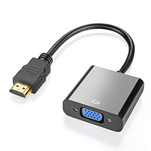 WILLIZTER HDMI Male to VGA Female 어댑터 케이블 컨버터, 변환기 연장 확장기 금도금 커넥터 호환가능한 PC 컴퓨터 데스크탑 노트북 모니터 HDTV 프로젝터