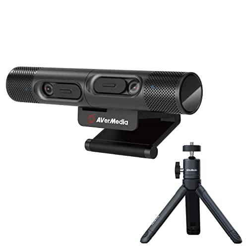 AVerMedia PW313D DualCam, 2 오토포커스 카메라 in 2K30fps and 1080p30fps, 270° 플렉시블 회전, 가상 교실, 웹 회의, 라이브 데모. Works 줌, 팀, 스카이프, 포함 삼각대