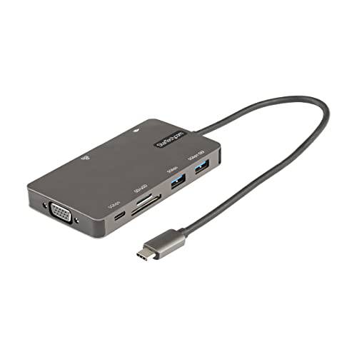StarTech.com USB C 멀티포트 어댑터 - HDMI 4K 30Hz or VG A 여행용 도크 - 5Gbps USB 3.0 허브 ( USB A/ USB C 포트) - 100W 파워 Delivery - SD/ 마이크로 SD - GbE - 30cm 케이블 - USB C 미니 도크 (DKT30CHV SDPD)
