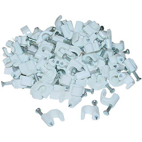 Offex OF-200-961 RG6 케이블 클립, 화이트 (100-Pieces)