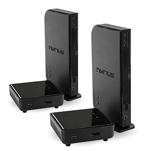 Nyrius Aries 홈 HDMI 디지털 무선 송신기&  리시버 HD 1080p 비디오 스트리밍 IR 리모컨 확장기 (NAVS500) - 팩 of 2