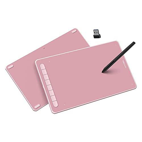 무선 드로잉 Tablet-XP-PEN 데코 LW 10x6In 블루투스 그래픽 태블릿, 태블릿PC Battery-Free X3 디지털 스타일러스 무선 드로잉 패드 호환가능한 크롬, 윈도우 11, 리눅스, Mac, and Android(Pink)