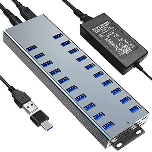 전원 USB 허브 20 포트, Industrial-Grade 허브 20-Port 탈부착 스테이션, 지원 Group 컨트롤, 12V/ 10A 파워 어댑터 파워 서플라이, 지원 USB 허브 충전 and 데이터 전송