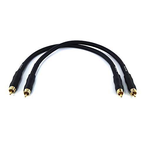 WJSTN Hi-Fi 1RCA Male to 1RCA Male 스테레오 오디오 케이블 ，RCA to RCA 케이블 1FT 2-Pack (1FT)