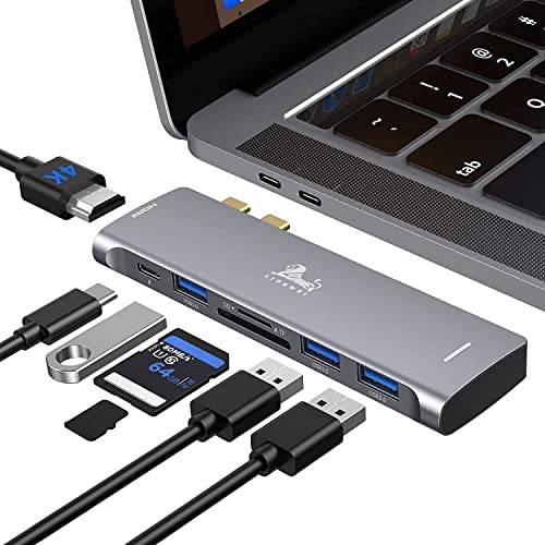 USB C 허브 어댑터 맥북 프로 2020 2019 2018 2017 2016 4K HDMI, 100W PD 40Gbps 썬더볼트 3