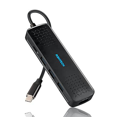 USB C 허브 멀티포트 어댑터 RSHTECH 6 in 1 USB C 동글 4K HDMI, 100W PD, 3 USB 3.0 포트, 3.5mm 오디오 잭, USB-C 허브 맥북 에어, 맥북 프로, XPS and More 타입 C 디바이스
