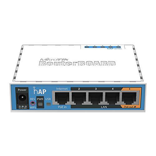 Mikrotik RouterBoard hAP 2.4Ghz 802.11b/ G/ n 2x2 64MB 무선 액세스 포인트 5x10/ 100 USB 3G/ 4G, OSL4 - RB951Ui-2nD