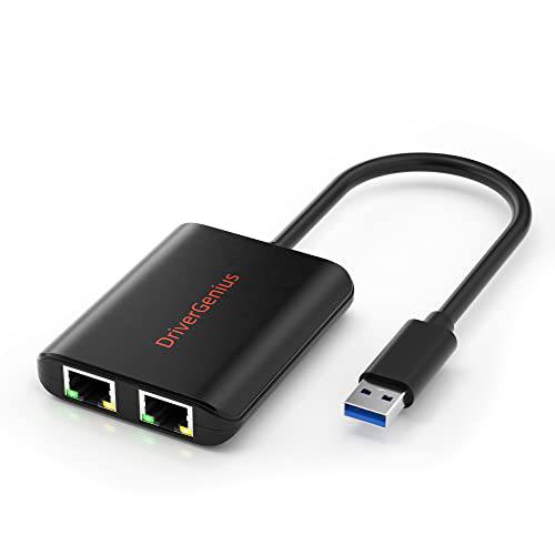 DriverGenius CU200 | USB 3.0 to 듀얼 포트 기가비트 랜포트 NIC w/ USB 포트 - Win& Mac