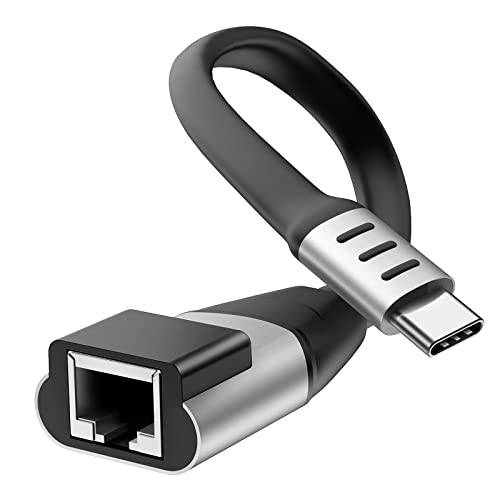 USB C to 랜포트, NIAO-CHAO USB C 기가비트 랜포트 RJ45 네트워크 연결 이더넷 포트 호환가능한 핸드폰 PC 태블릿, 태블릿PC 맥북 프로/ 에어, 아이패드 프로, Dell XPS and More (유선)