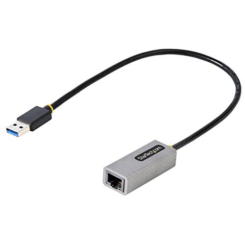 StarTech.com USB to 랜포트, USB 3.0 to 10/ 100/ 1000 기가비트 이더넷 랜 컨버터, 변환기 노트북, 11.8in/ 30cm Attached 케이블, USB to RJ45 어댑터, NIC 어댑터, USB 네트워크 어댑터 (USB31000S2)