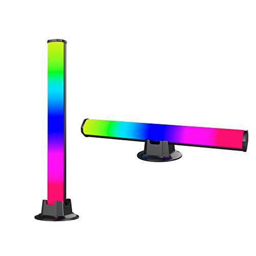 RGB 사운드 컨트롤 픽업 Rhythm 라이트, Voice-Activated 픽업 Rhythm 라이트 32 비트 음악 레벨 인디케이터, Colorful LED 은은한 스트립 라이트 자동차, PC, TV, 방, 데스크탑 (D18-Black)