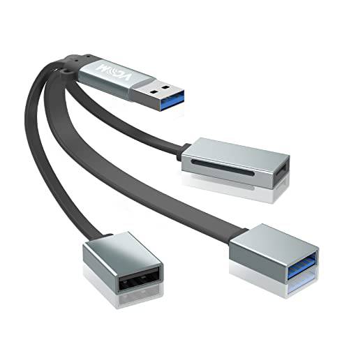 VCOM USB 데이터 허브, 울트라 슬림 휴대용 4-Port USB Extended 케이블 USB 3.0, USB 2.0 포트, SD, TF 카드 리더, 리더기, USB 분배기 PC, 노트북, 플래시 드라이브, 휴대용 HDD, U 디스크, 키보드, 마우스