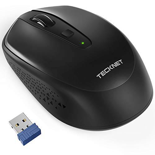 TeckNet 모든 스몰 휴대용 2.4G 무선 광학 마우스 USB 소형 리시버 노트북 컴퓨터, 18 개월 배터리 Life, 3 조절가능 DPI 조절: 2000/ 1500/ 1000 DPI (딥 블랙)