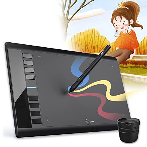 UGEE M708 V3 디지털 드로잉 태블릿, 태블릿PC, 10 x 6 라지 그래픽 태블릿, 태블릿PC 8 핫 키, 8192 조절 압력 Battery-Free 펜 스타일러스, 업그레이드된 호환가능한 윈도우 10/ 8/ 7 Mac Os Artist，OSU