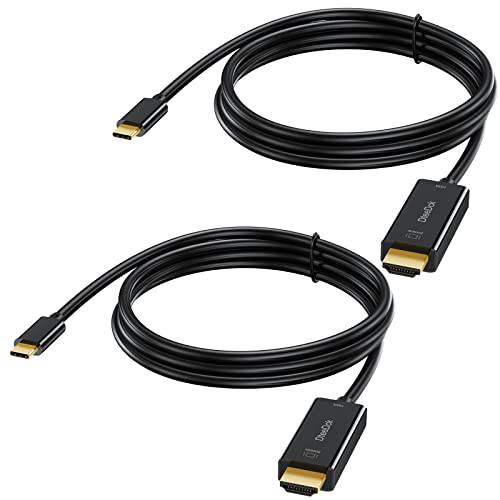 USB C to HDMI 케이블 (4K@60Hz) 2 팩, DteeDck USB 타입 C to HDMI 어댑터 비디오&  오디오 출력 썬더볼트 3 썬더볼트 4 호환가능한 맥북 프로, 맥북, 아이맥, 삼성, 서피스 프로 and More