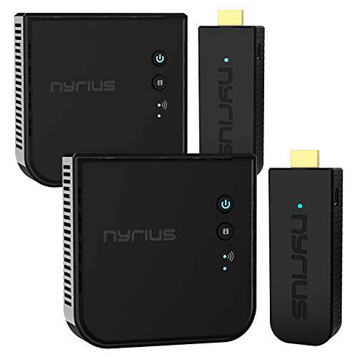 Nyrius Aries 프로+ 무선 HDMI 비디오 송신기&  리시버 to 스트림 1080p 비디오 up to 165ft from 노트북, PC, 케이블 박스, 게임 콘솔, DSLR 카메라 to a TV,  프로젝터 - 2 팩