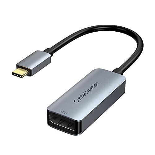 USB C to DisplayPort,DP 어댑터 8K@60Hz 4K@144Hz HDR, CableCreation USB 타입 C (썬더볼트 3/ 4) to DP 컨버터, 변환기, 호환가능한 오큘러스 리프트 S, 맥북 프로/ 에어 2020, 밸브 인덱스, 아이패드 프로, S20, 알루미늄
