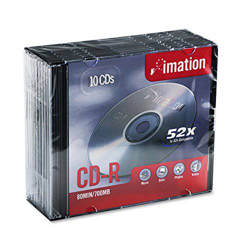 Imation IMN17332 CD 기록가능 미디어, CD-R, 52x, 700 MB, 10 팩 쥬얼 케이스