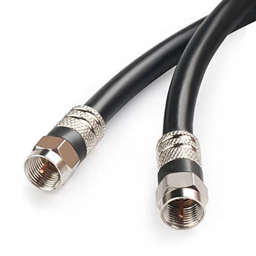 Postta 디지털 동축, Coaxial,COAX Cable(30 Feet) 쿼드 보호처리된 블랙 RG6 케이블 F-Male 커넥터