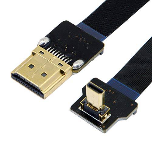 Xiwai CYFPV 90 도 Up 앵글드 FPV 마이크로 HDMI Male to HDMI Male 플랫 케이블 50cm FPV HDTV 멀티콥터 공중선 사진촬영용
