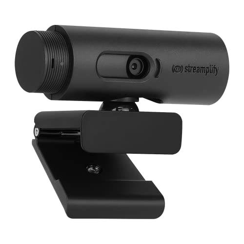 Streamplify 캠 1080p60 풀 HD 웹캠 폴더블 삼각대, 오토포커스 글래스 렌즈, Anti-Spy 셔터 스트리밍, 비디오 회의