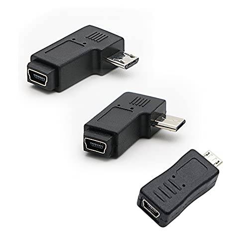 미니 USB to 마이크로 USB 어댑터, (3-Pack) 미니 USB Female to 마이크로 USB Male 변환 USB 타입 B 마이크로 to USB 타입 B 미니 - 케이블 커넥터 커넥터 충전&  데이터 동기화