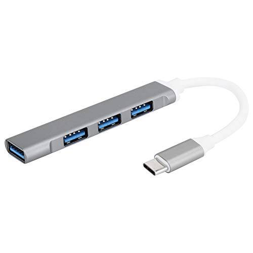 확장기 도크 어댑터 Type-C to 4-Port USB 3.0 허브 알루미늄 합금 탈부착 스테이션 컴팩트 사이즈 롱 서비스 Life(Gray)