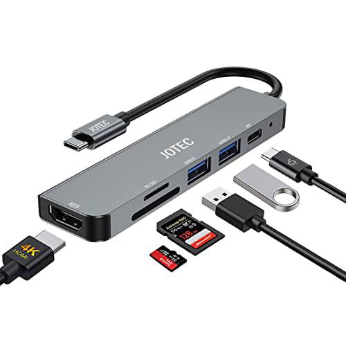 USB C 탈부착 스테이션 듀얼 모니터, USB C 6 in1 HDMI 어댑터, 4K HDMI 탈부착 스테이션 2 USB 포트, PD 충전, TF/ SD, HDMI 탈부착 스테이션 DisplayPort,DP 맥북 프로/ 에어 Dell XPS 13 15