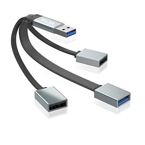 VCOM USB 데이터 허브, 울트라 슬림 휴대용 3- 포트 USB 허브 케이블 | 1 USB 3.0 포트 | 2 USB 2.0 포트 | 충전 Not 지원 | USB 분배기 PC, 노트북, 플래시 드라이브, 휴대용 HDD, U 디스크, 키보드, 마우스