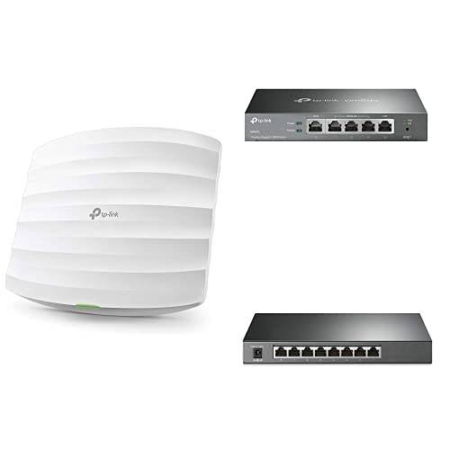 TP-Link Entry-Level Omada SDN 번들, 묶음 - Including VPN 라우터 ER605,  액세스 포인트 EAP225 V3 and PoE 스위치 TL-SG2008P, 클라우드 액세스& Omada 어플, 리미티드