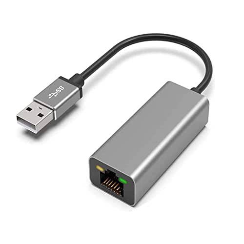 USB 랜포트, USB 2.0 to 10 100 이더넷 랜 네트워크 어댑터, RJ45 인터넷 어댑터 호환가능한 호환가능한 크롬북, 윈도우,  리눅스 - 그레이