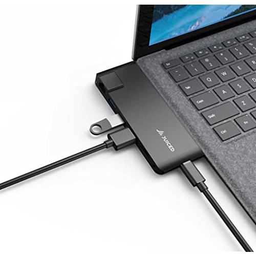 ImpactHUB - 서피스 노트북 3 | 4 | 고 - 멀티포트 유틸리티,다용도 어댑터 - 3X USB-A 10Gbps 포트 | 4K HDMI | 4K USB-C 디스플레이 Alt 모드 | Aux/ 마이크 | 기가비트 이더넷 어댑터 10/ 100/ 1000
