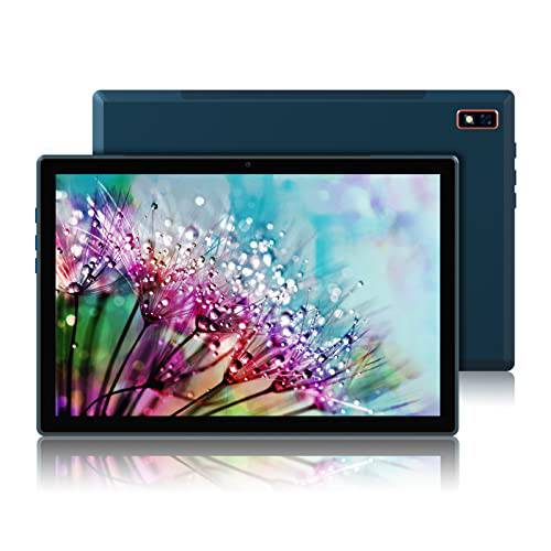 안드로이드 태블릿, 태블릿PC 10 인치 2021, 64GB 스토리지, 5G 와이파이 태블릿 안드로이드 10.0 OS, 카메라, 와이파이, 블루톱니, 구글 인증된, HD IPS 스크린, 지원 마이크로소프트 오피스 소프트웨어  블루