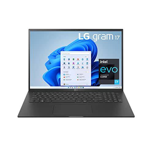 LG Gram 17Z95P 노트북 17 Ultra-Lightweight, IPS, (2560 x 1600), Intel Evo 11th 세대 코어 i7, 16GB 램, 1TB SSD, 윈도우 11 홈, 80Wh 배터리, 알렉사 Built-in, 2X USB-C, HDMI, USB-A  블랙